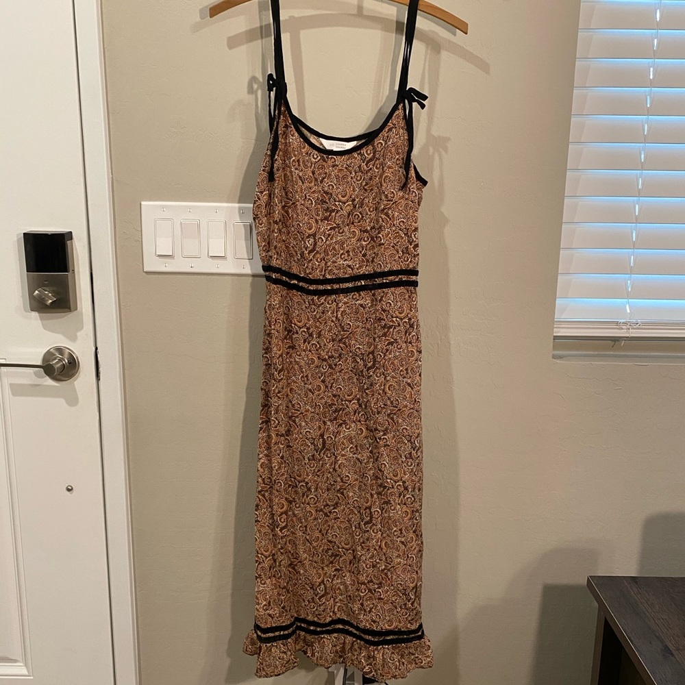 Lauren Conrad Paisley Brown Dress, Size Medium